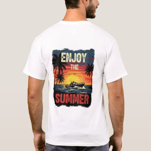Enjoy the Summer – Retro Sunset Beach Vibes T-Shirt