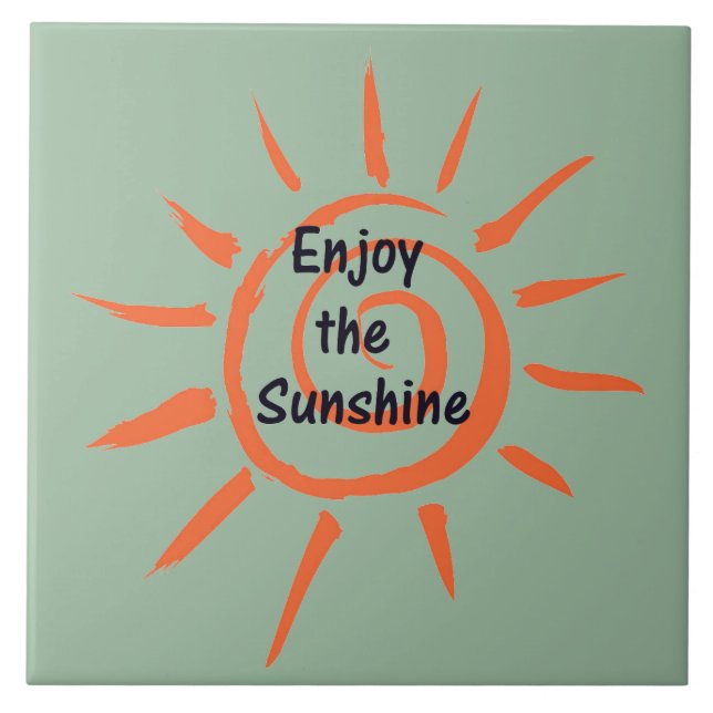 Enjoy the Sunshine Large Ceramic Tile (Front)
