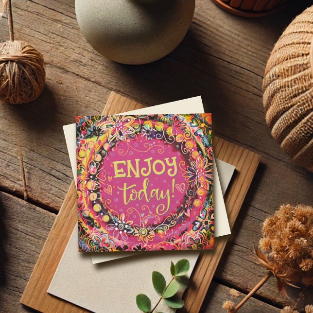 Enjoy Today Pretty Pink Floral Inspirivity (Creator Uploaded)