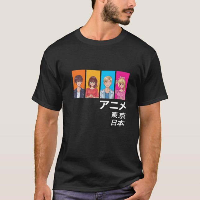Enjoy Tokyo Japan Japanese Anime Manga Characters T-Shirt (Front)