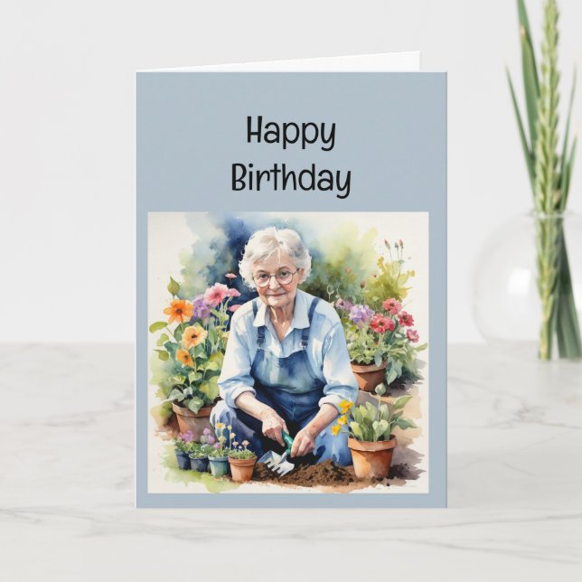 Enjoy Your Birthday for Gardening Gardens Card (Front)
