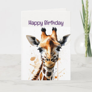 Enjoy Your Birthday Giraffe Wild Animal Card