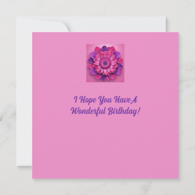 Enjoy Your Birthday! Pink Floral Birthday Card (Back)