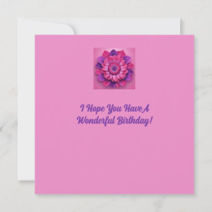 Enjoy Your Birthday! Pink Floral Birthday Card