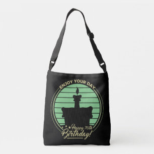 Enjoy your day, happy 70th birthday cake crossbody bag