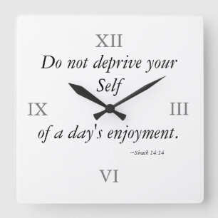 Enjoy Your Day Inspirational Message Wall Clock