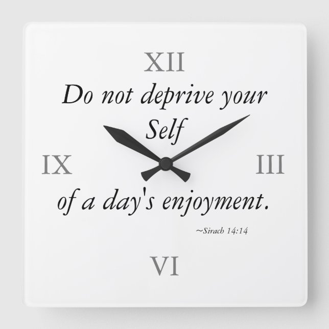 Enjoy Your Day Inspirational Message Wall Clock (Front)