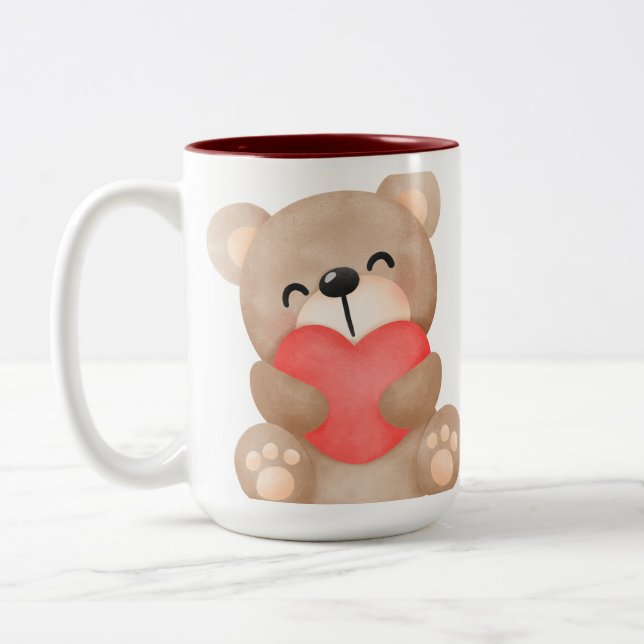 Enjoy your drink with a touch : bear design mug (Left)