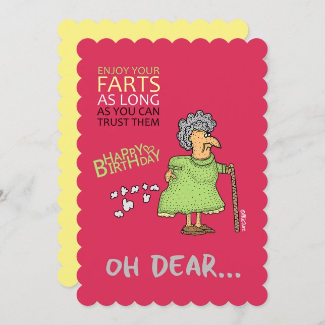Enjoy your farts old lady Birthday Greeting card (Front/Back)