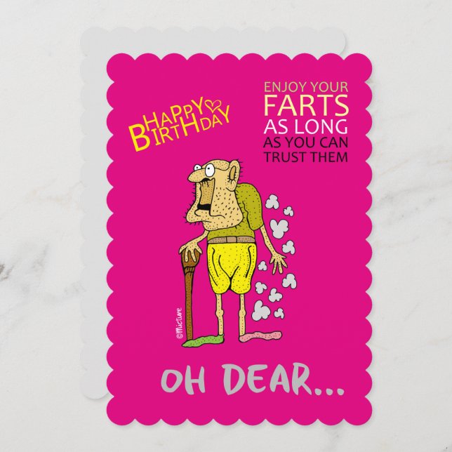 Enjoy your farts old man Birthday greeting Card (Front/Back)
