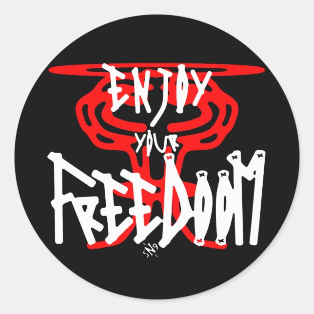 Enjoy your FreeDoom Classic Round Sticker (Front)