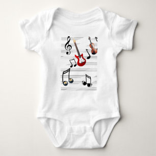 Enjoy your life with music notes baby bodysuit