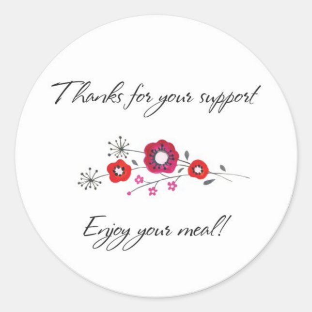 Enjoy Your Meal Classic Round Sticker (Front)