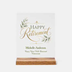Enjoy Your Well-Deserved Retirement Personalised Acrylic Sign