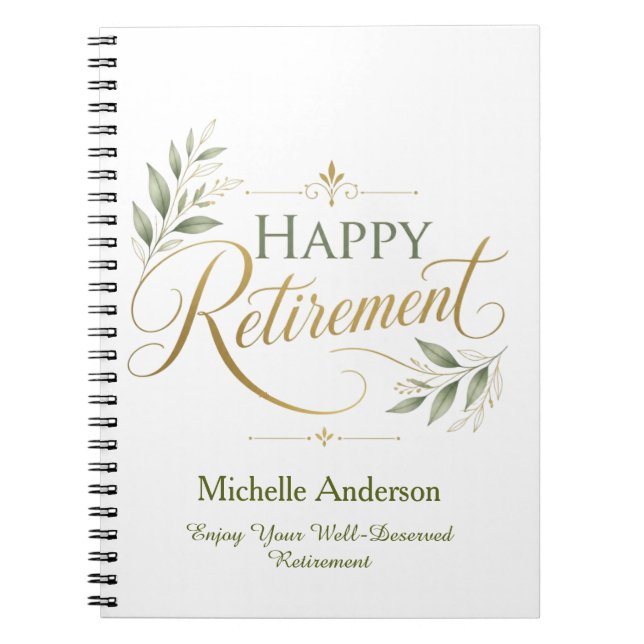 Enjoy Your Well-Deserved Retirement Personalised  Notebook (Front)