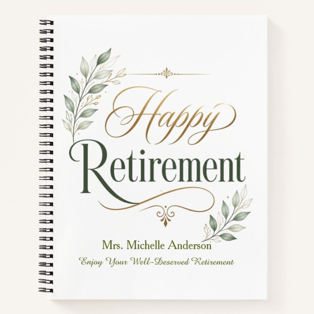 Enjoy Your Well-Deserved Retirement Personalised  Notebook (Front)