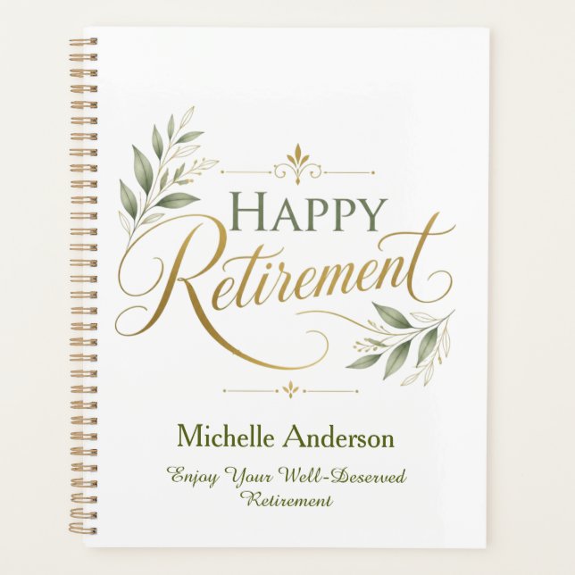 Enjoy Your Well-Deserved Retirement Personalised  Planner (Front)