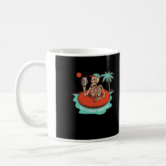 Enjoying a Cold One Skeleton on a Coffee Mug