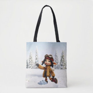 Enjoying A Snow Day Tote Bag