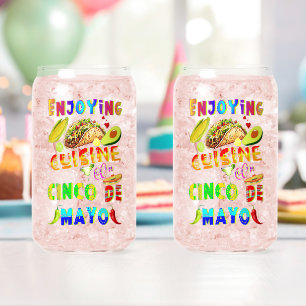 Enjoying Cuisine On Cinco de Mayo Can Glass
