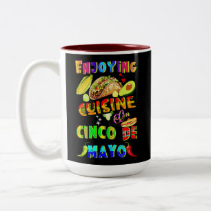 Enjoying Cuisine On Cinco de Mayo Two-Tone Coffee Mug