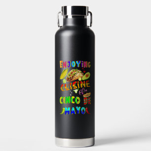 Enjoying Cuisine On Cinco de Mayo Water Bottle