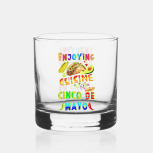 Enjoying Cuisine On Cinco de Mayo Whiskey Glass