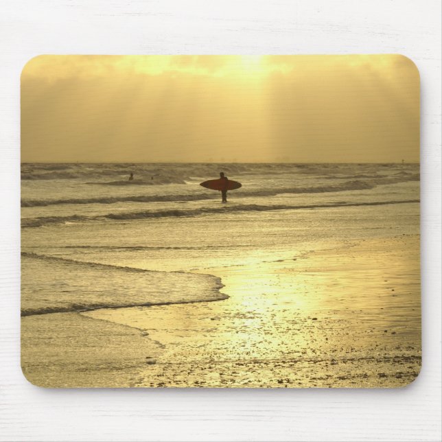 Enjoying The Beach at Sunset Mouse Pad (Front)