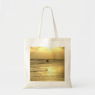 Enjoying The Beach at Sunset Tote Bag