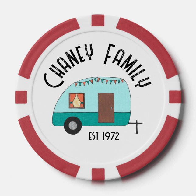 Enjoying the Journey Retro Camper Poker Chips (Front)