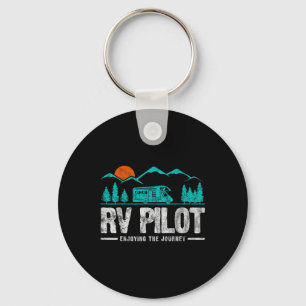 Enjoying The Journey Rv Pilot Camp Couple Camping  Key Ring