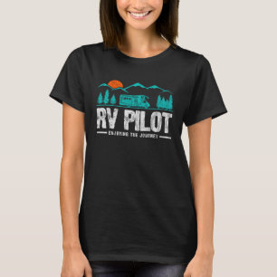 Enjoying The Journey RV Pilot Camp Couple Camping T-Shirt