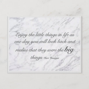 Enjoying the little things in life postcard