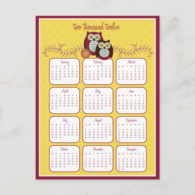 Enjoying the Sunshine 2012 Calendar Postcard (Front)