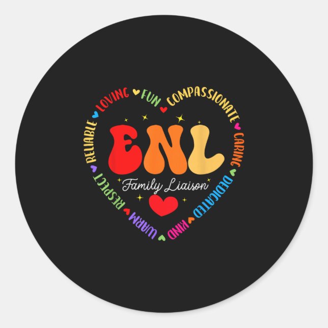 Enl Family Liaison Squad English New Language Squa Classic Round Sticker (Front)