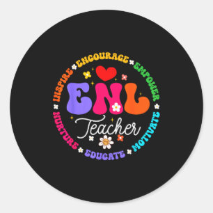 Enl Teacher Squad English New Language Squad Crew  Classic Round Sticker