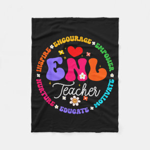 Enl Teacher Squad English New Language Squad Crew  Fleece Blanket