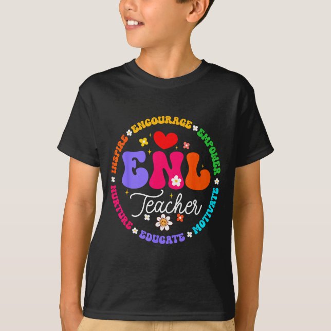 Enl Teacher Squad English New Language Squad Crew  T-Shirt (Front)