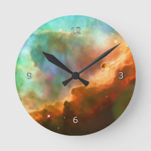 Enlarged Region of The Omega Nebula Round Clock