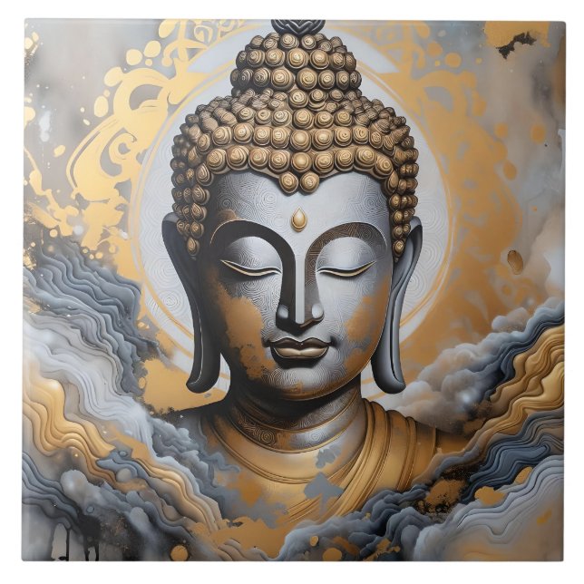 Enlightened Buddha Ceramic Tile (Front)