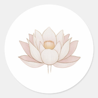 Enlightened Lotus: Minimalist Symbol of Purity" Classic Round Sticker