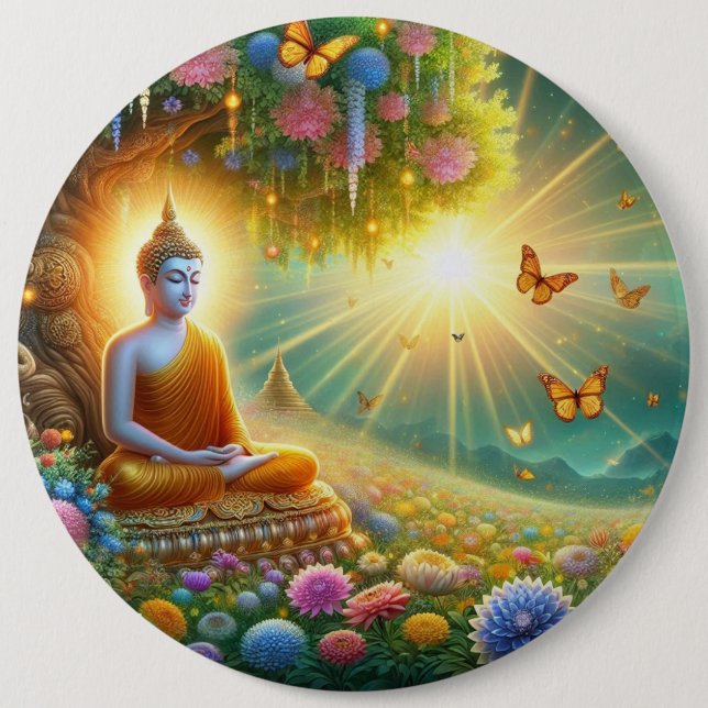 Enlightened Serenity: Lord Buddha Wallpaper 6 Cm Round Badge (Front)