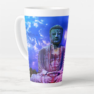 Enlightenment Meditating Buddha Statue colour Latte Mug