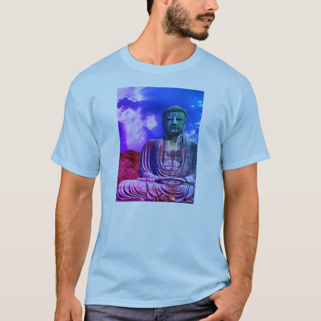 Enlightenment Meditating Buddha Statue colour T-Shirt (Front)