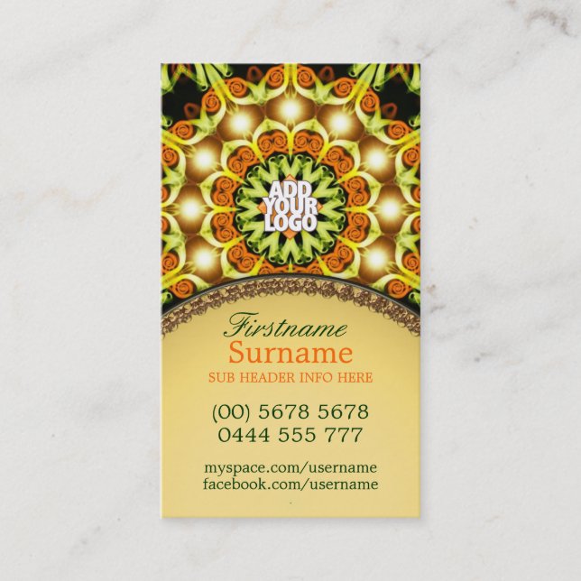 Enlightment Energy New Age Business Card (Front)