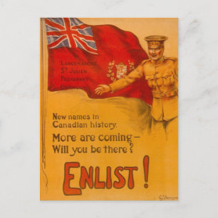 Enlist for Canada! Postcard