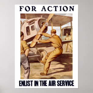 Enlist In The Air Service Poster