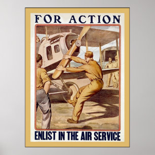 Enlist in the Air Service ~ Vintage WW1 Poster