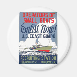 Enlist Now! U.S. Coast Guard Magnet