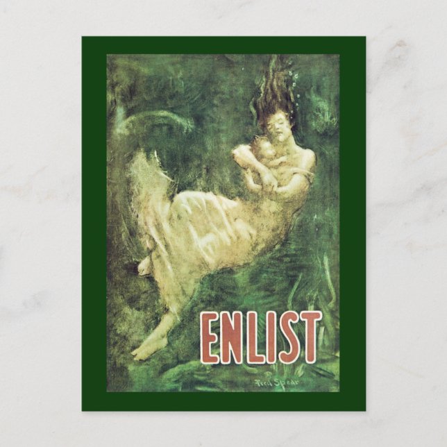 Enlist World War 2 Postcard (Front)